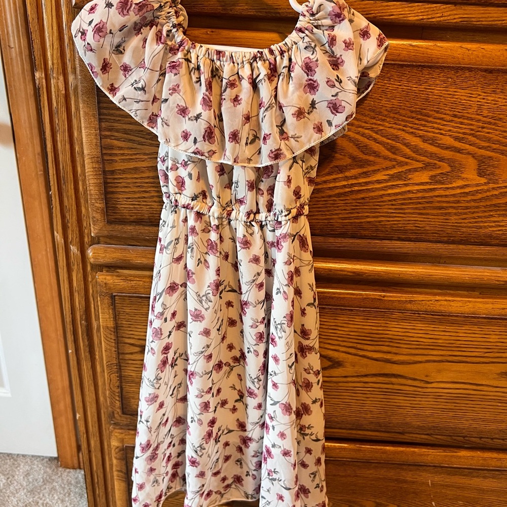 Floral Kids Dress with Ruffle Detail